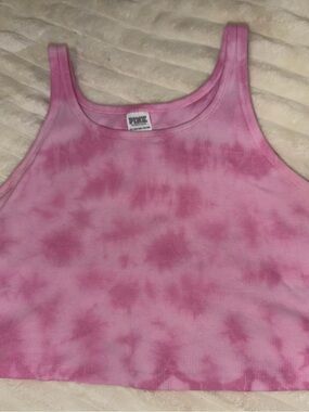 PINK Victoria's Secret Pink Tie-Dye Ribbed Crop Tank